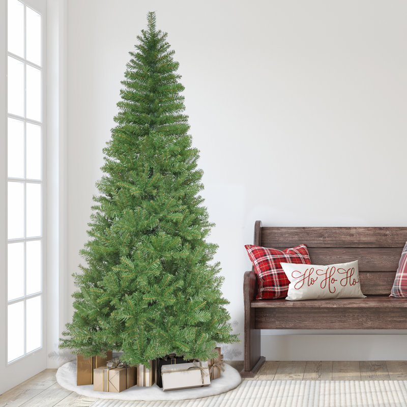 Unlit Slim Artificial Christmas Tree, 7.38ft H x 2.92ft W