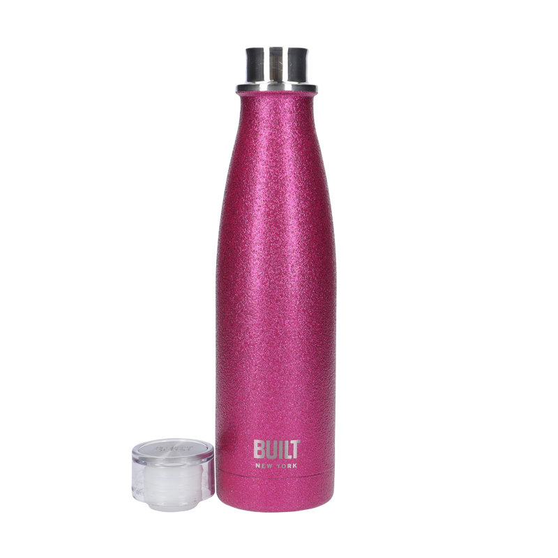 Built Perfect Seal 500ml Vacuum Insulated 18/8 Stainless Steel Water Bottle, Pink