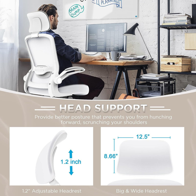 Lashey Task Chair, Ivory White