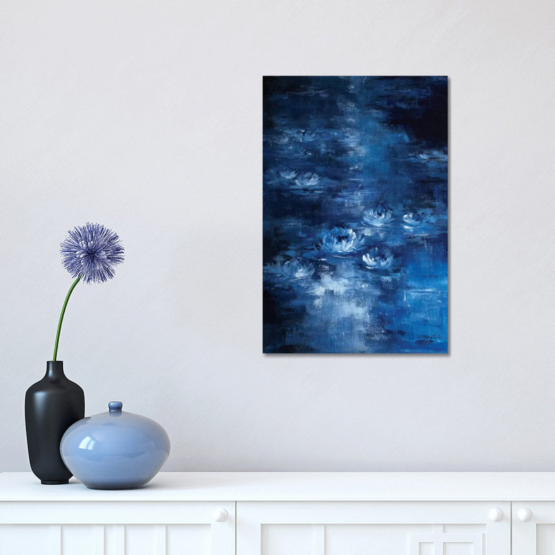 Lis de lune par Debi coules-reproduction d’art, Pas de tapis, Toile tendue, H 18 po x l 12 po x 1,5 po