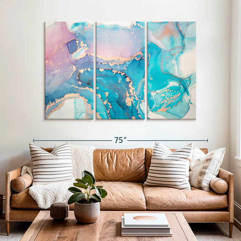 Avery Gold Gilded Pastel Blots, 42" H x 65" W