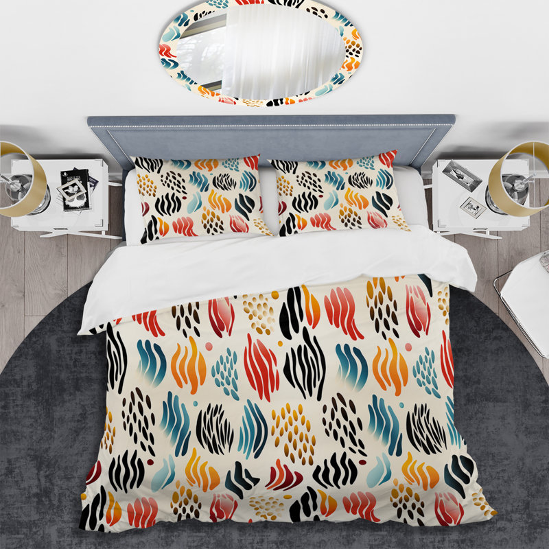 Abstract Coral Reef Multicolor Azure I - Ensemble de housse de couette abstrait