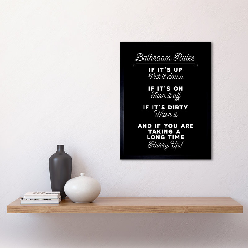 Toilet Rules Sign - Single Picture Frame Print