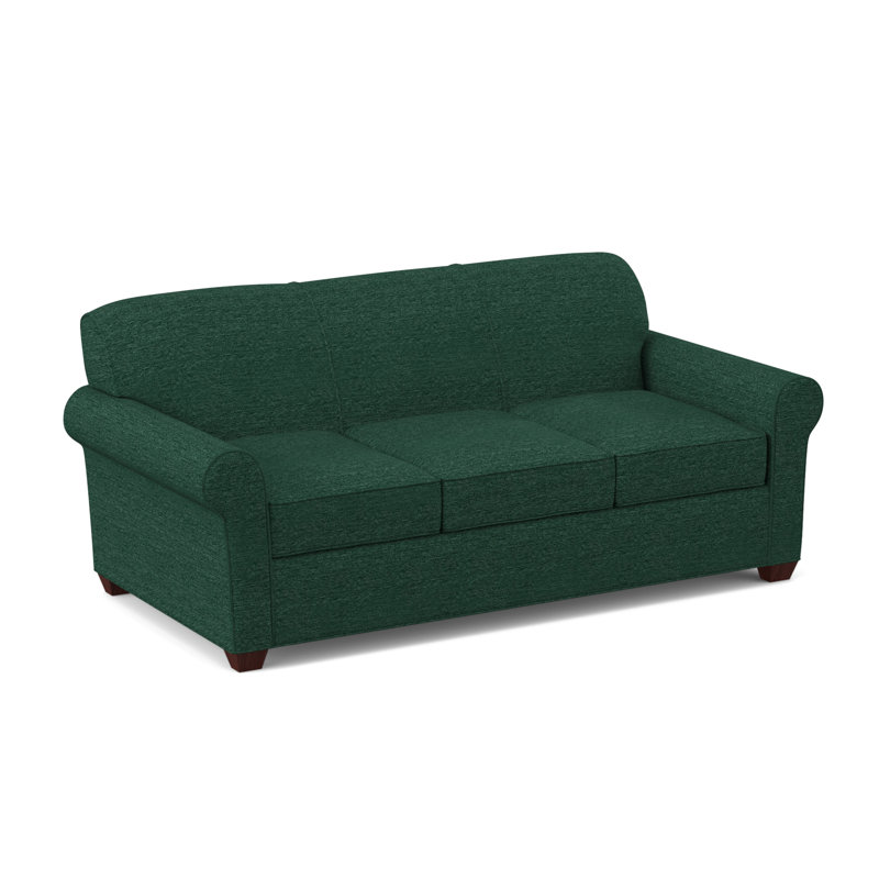 Finn 83" Rolled Arm Sofa Bed with Reversible Cushions, Empire Mahogany, Hybrid, Antic Jade