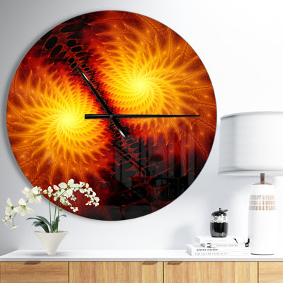 Fiery Wings of Dragon - horloge murale moderne