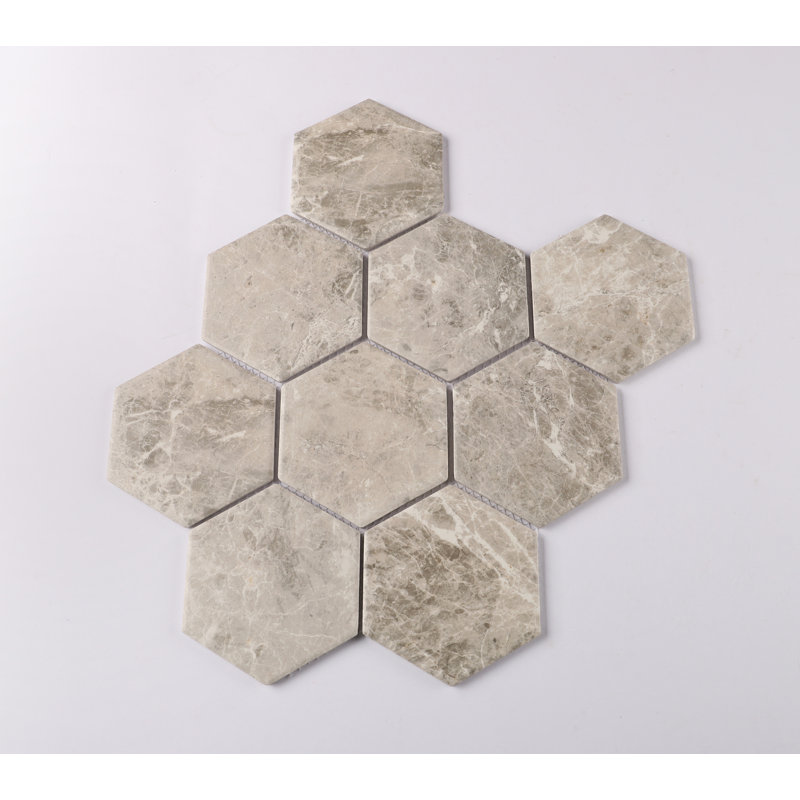 Perfection 4“ x 4" Porcelain Honeycomb Mosaic Wall & Floor Tile, Himalayan