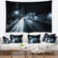 Tapisserie de cityscape de polyester illuminé par le centre-ville seattle avec accessoires suspendu inclus-28500885