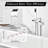 SUMERAIN High Flow Floor Mount Bathtub Faucet with Handheld Shower, 360° Swivel Waterfall Spout Free Standing Tub Filler, Chrome-120766979