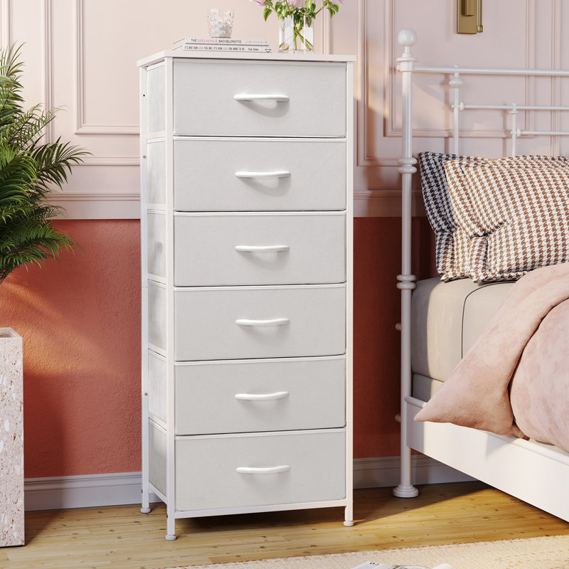 Commode pour femme 6 tiroirs Annyka, blanc, Blanc