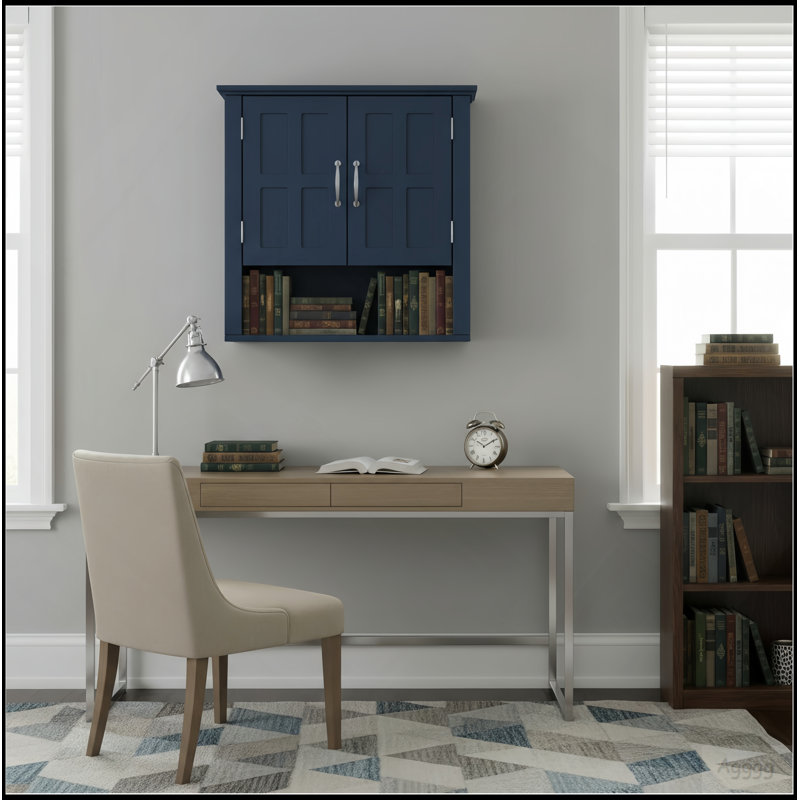 Bathroom Wall Storage Cabinet, Multi -Functional Wall Mounted Cabinet With Adjustable Shelves, Medicine Cabinet For Laundry Room & Kitchen & Living Room, Blue