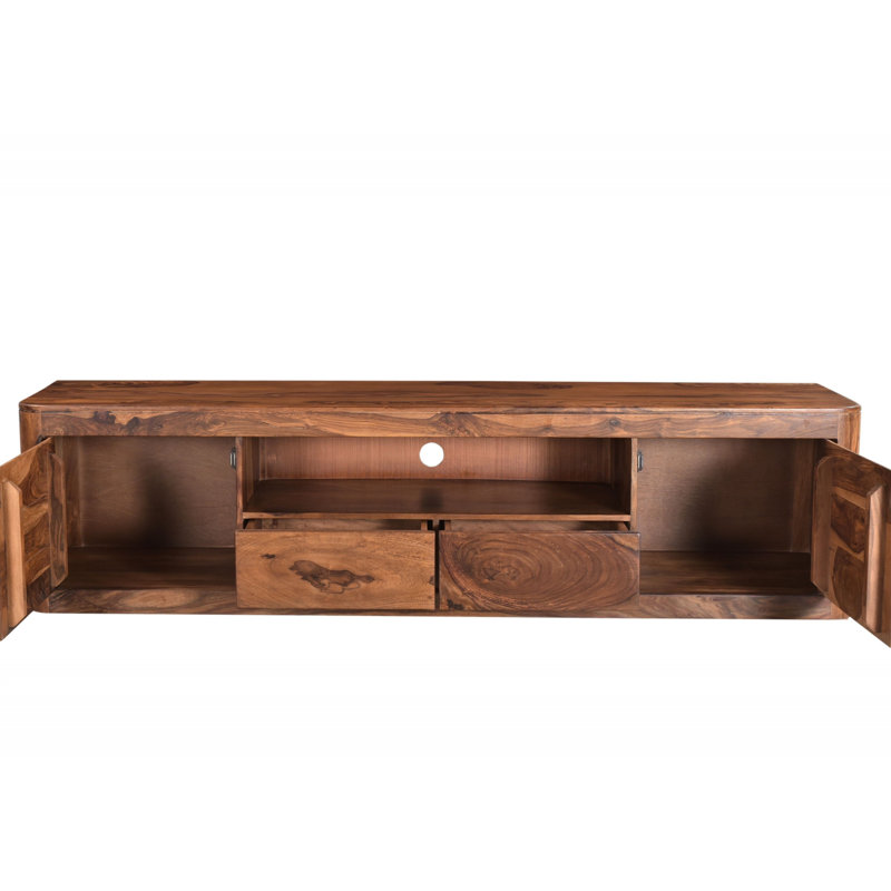 Toronto Unfinished TV Stand for TVs up to 88", Walnut