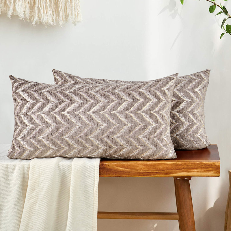 Housse de coussin lombaire en chenille Arusha, Brun pâle