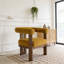 Chaise d'appoint moderne rembourrée avec accoudoirs ronds