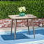 Table d'extérieur carrée en bois avec pieds droits, gris