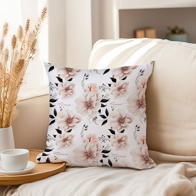 Motif floral à fleurs élégantes et glamour, H 20 po x l 20 po
