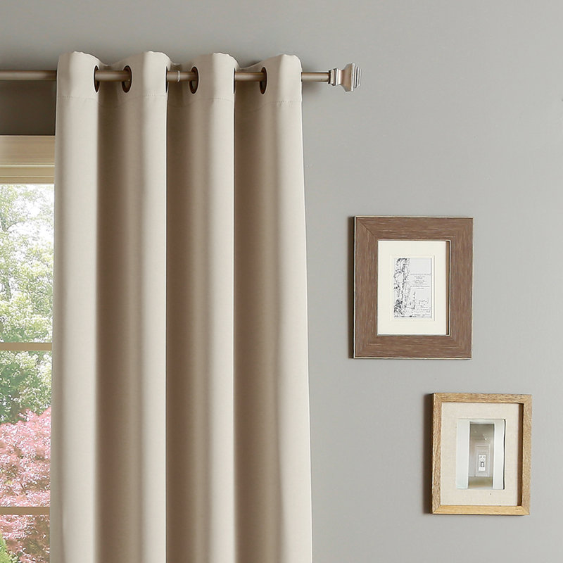 Flame Retardant Thermal Insulated Blackout Curtain, Biscuit, 52" W x 96" L