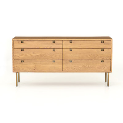 Loon Peak® Eryan 6 Drawer 47" W Solid Wood Double Dresser