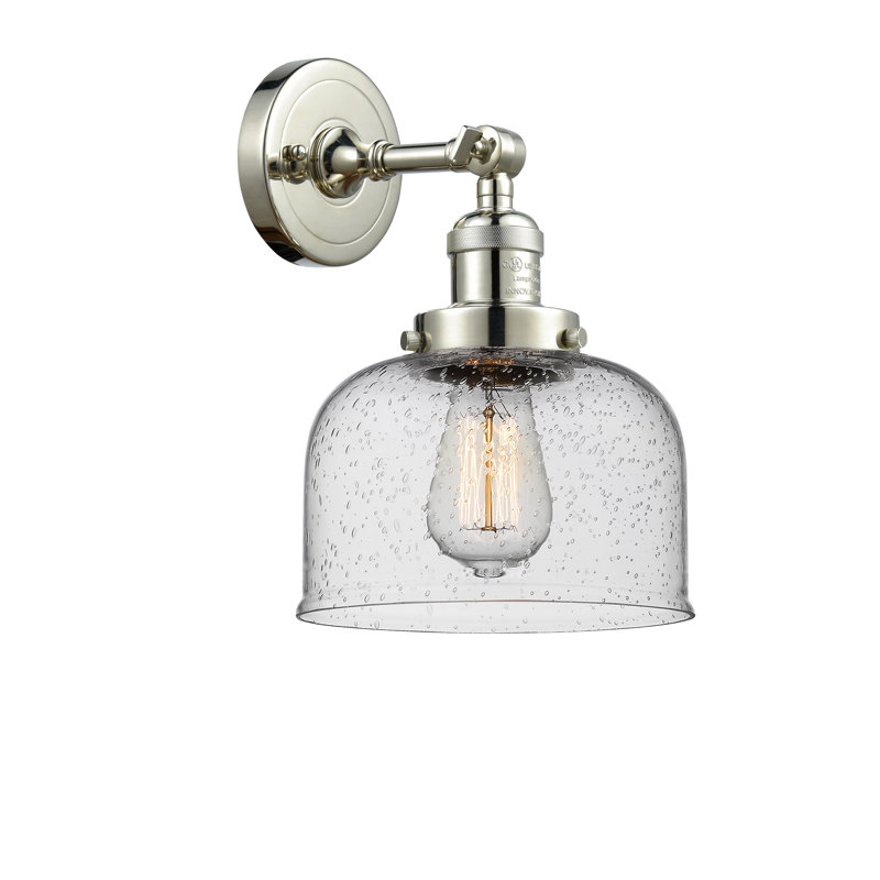 Bell - 1 Light 8" Sconce, 6 Watt Vinage LED Bulb, Seedy, Polished Nickel