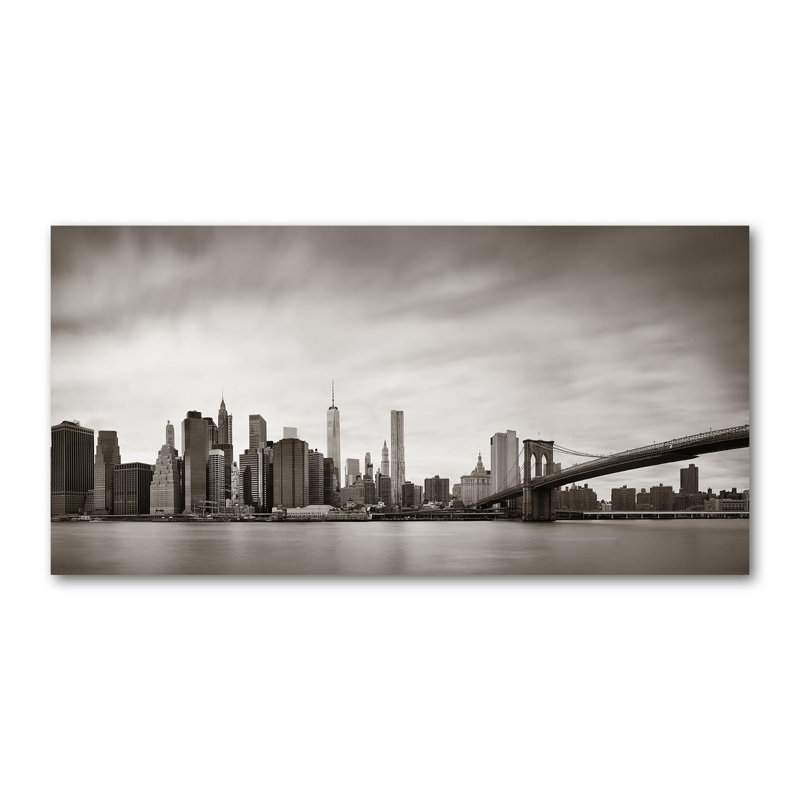 Manhattan New York - No Frame Print on Glass, 50cm H x 100cm W x 2cm D