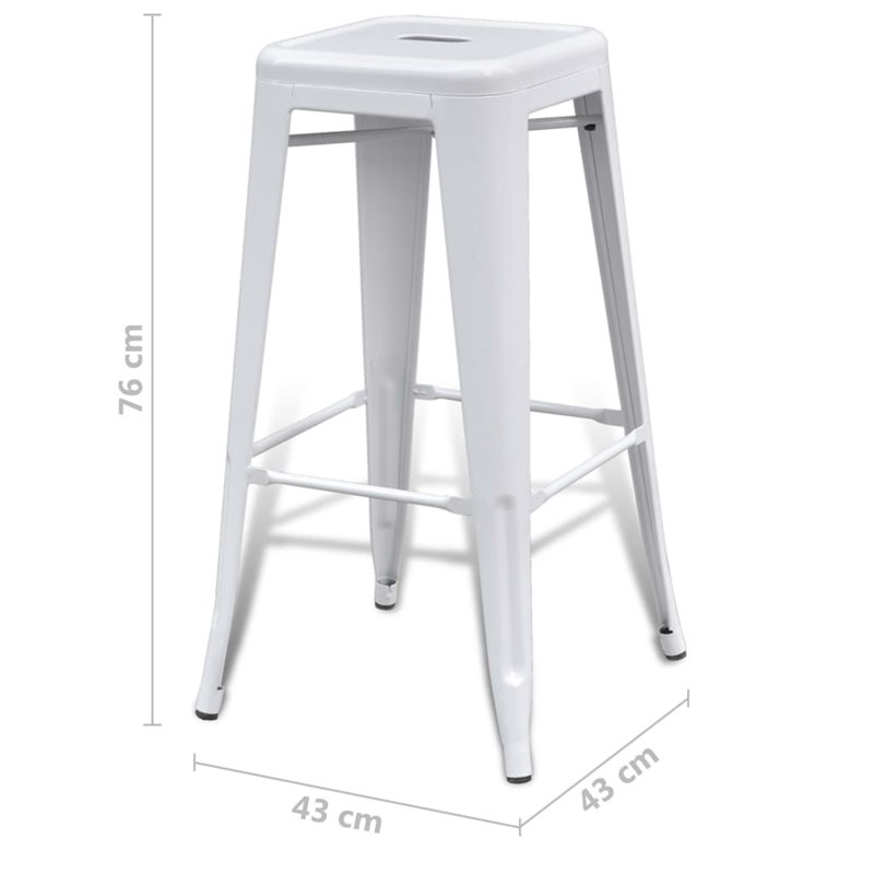 Hullinger Counter Stool with Metal Frame, White