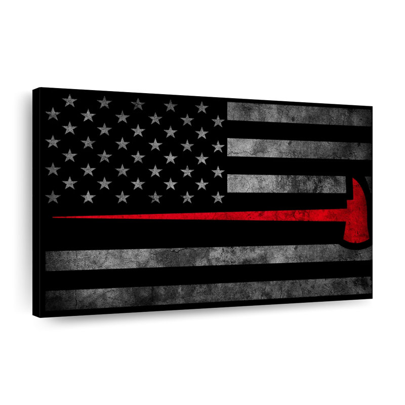 Impression sur toile drapeau pompier, L 16 po x H 24 po