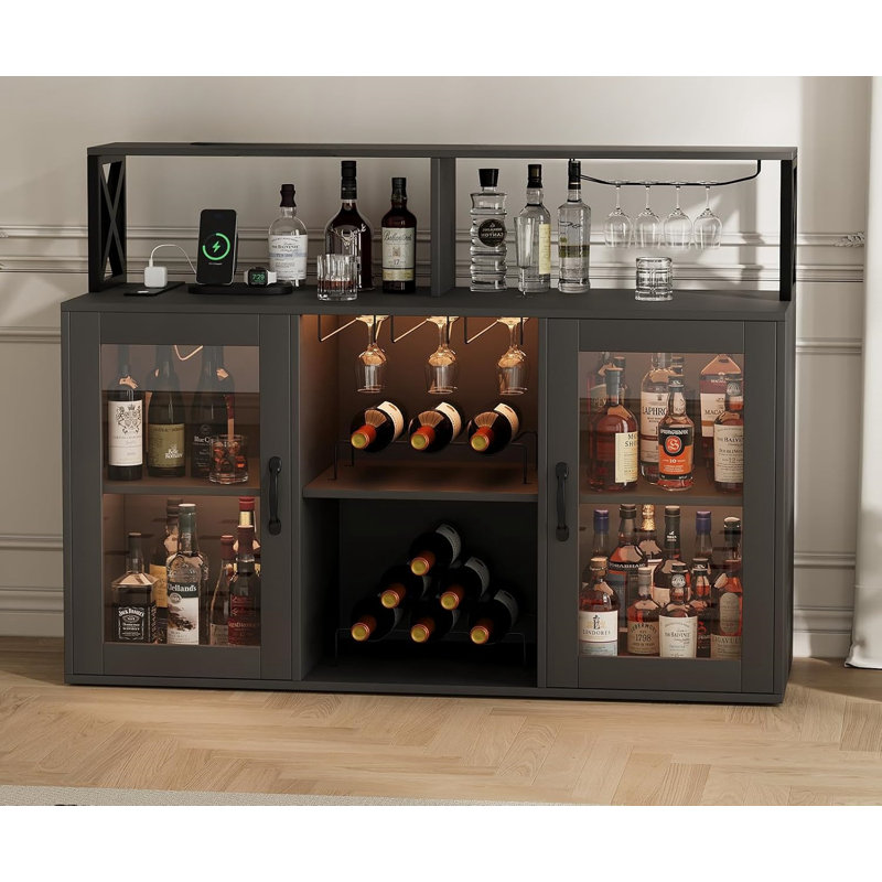 120cm Bar Cabinet, Black