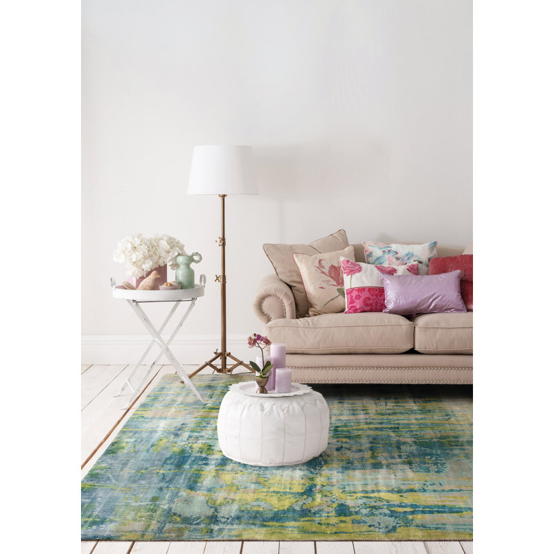 Bloxom Viscose Abstract Indoor Rug, Rectangle 5' x 8'