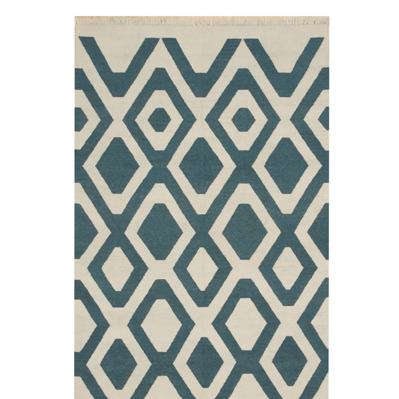 Tapis bleu noué à la main Gaines