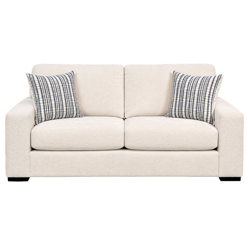 Causeuse en tissu Macklin, crème, Causeuse