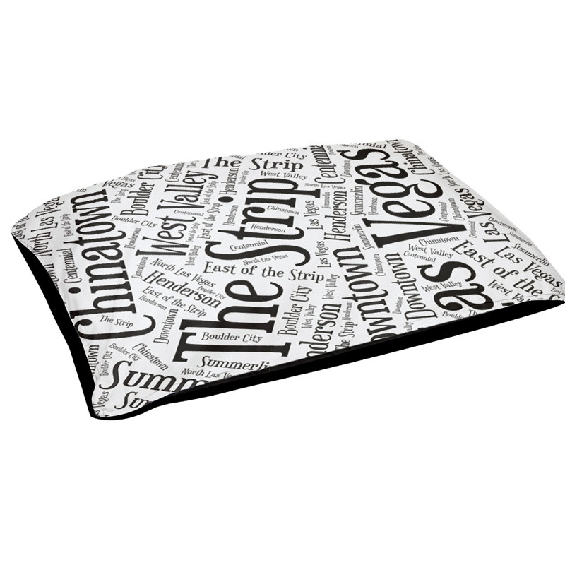 Oreiller rectangulaire designer, Grand L 50 po x l 40 po, Noir, Las Vegas
