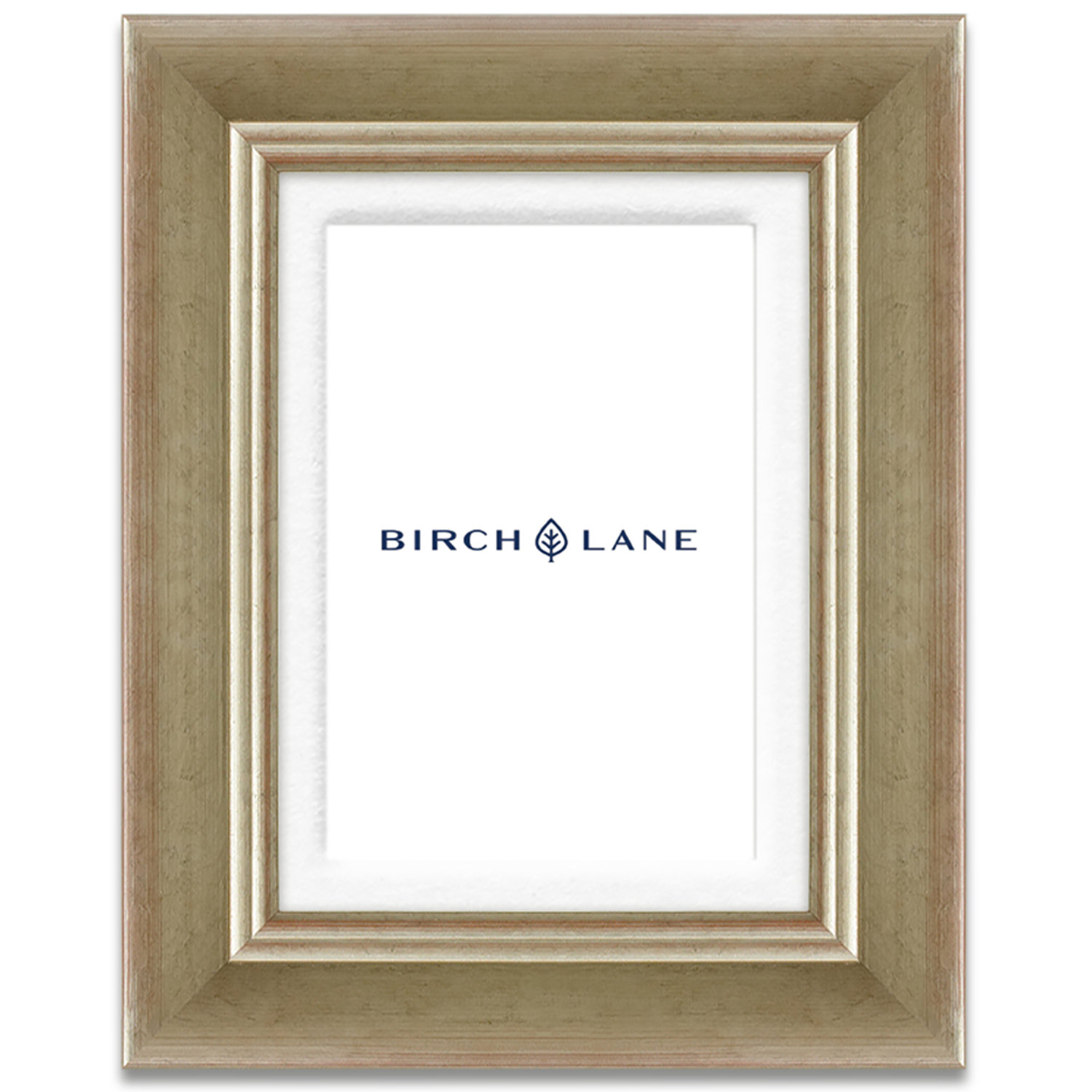 Wood Picture Frame with Mat, Silver, 4" x 6"