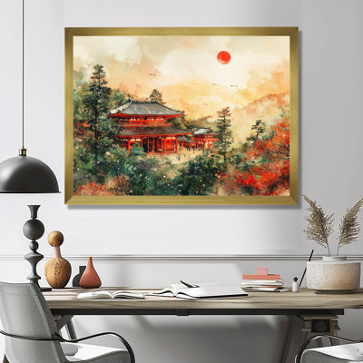 Japon, Japon, temple de Samarai Serenity III - art mural sur toile Japon