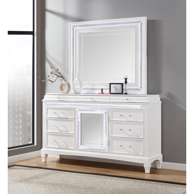 White Led Dresser