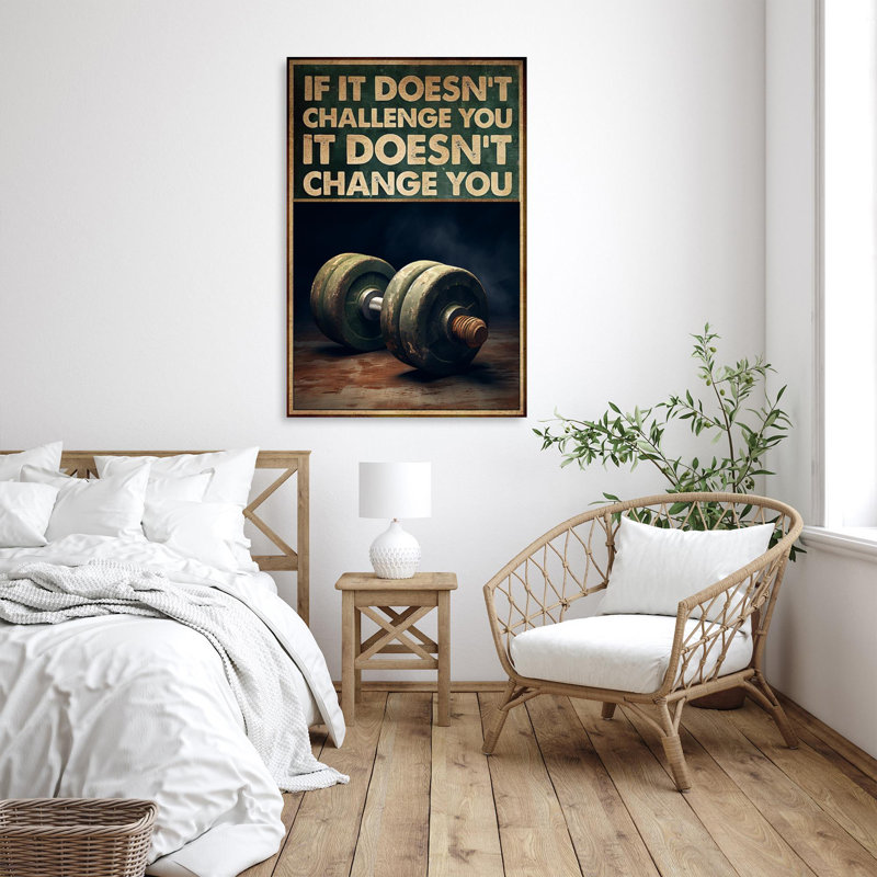 " Weightlifting It Doesnt Change You - 1 Piece Rectangle Graphic Art Print On Wrapped Canvas ", 11" W x 14" H