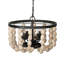 Lustre en bois à quatre lumières