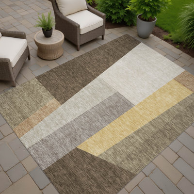 Tapis géométrique intérieur / extérieur lavable à la machine Chantille ACN2446