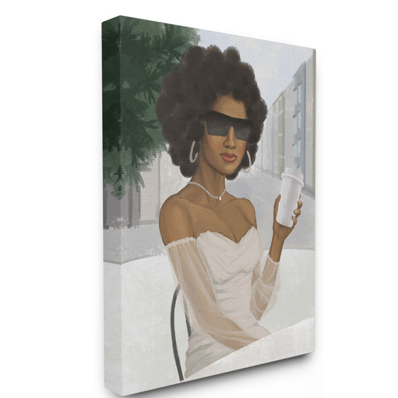 «Fashion Designer Model Coffee Break», impression, Toile tendue, H 20 po x l 16 po