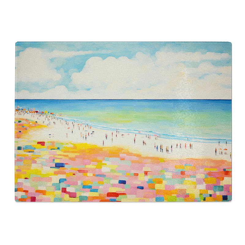 Beach Colour Field  Glass Chopping Board