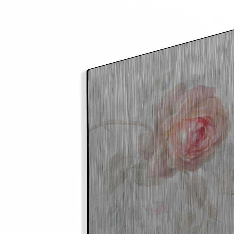 Art mural en métal House of Hampton® «Gentle Rose 1» par Danhui Nai, H 16 po x l 16 po