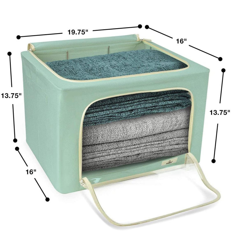 Boîte de rangement avec fenêtre bleu sarcelle - paquet de 2