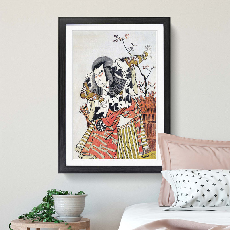Nakamura Nakazo by Katsukawa Shunsho - Picture Frame Painting Print, 65cm H x 48cm W x 2cm D, Black Framed