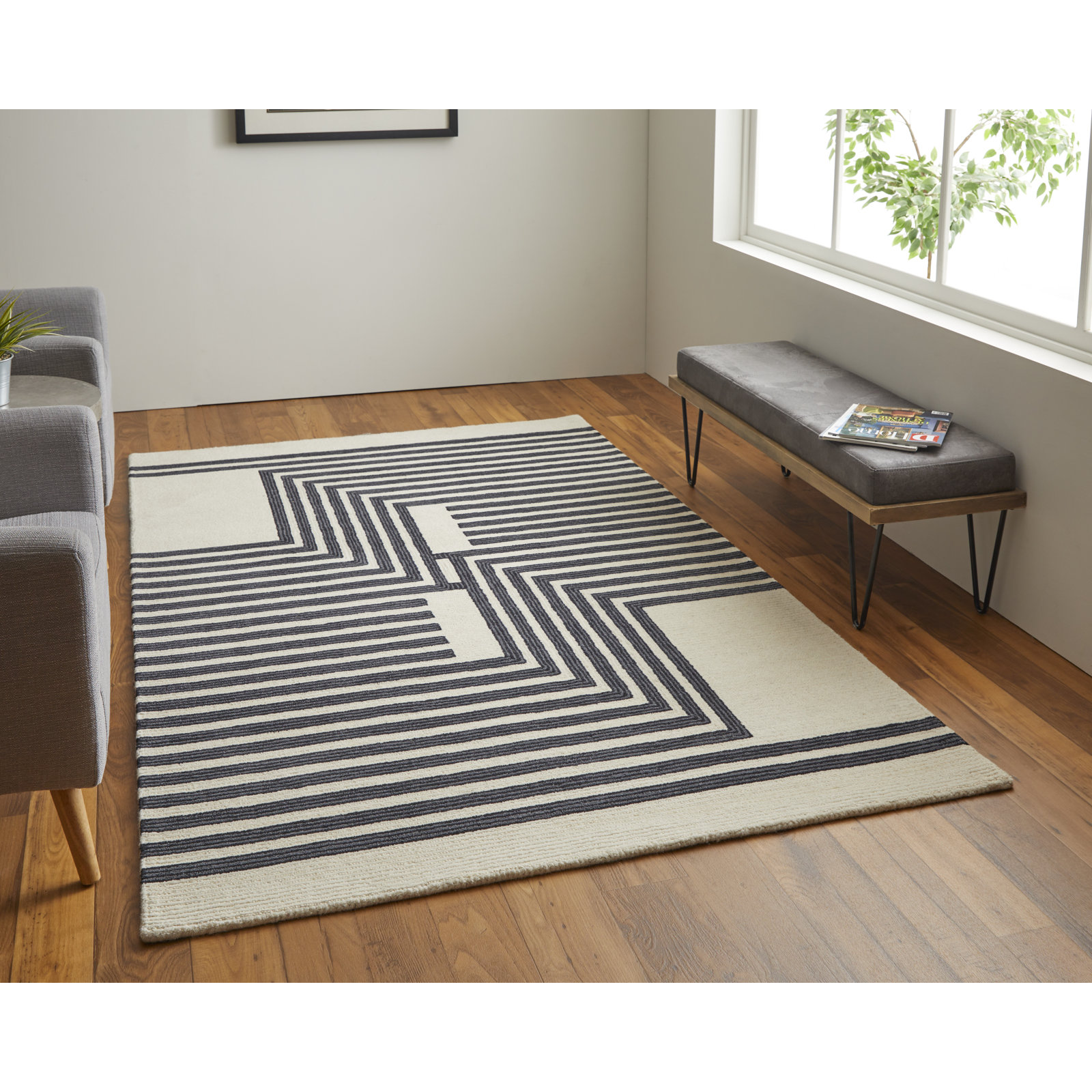 Raku Handmade Wool Rug, Rectangle 2' x 3'