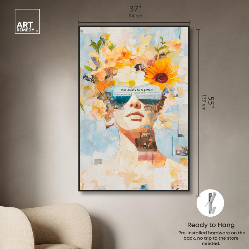 Décoration murale bord de mer Torn Edge Beauty II par Art Remedy, cadre noir, 36 x 54, H 55 po x l 37 po, Cadre noir