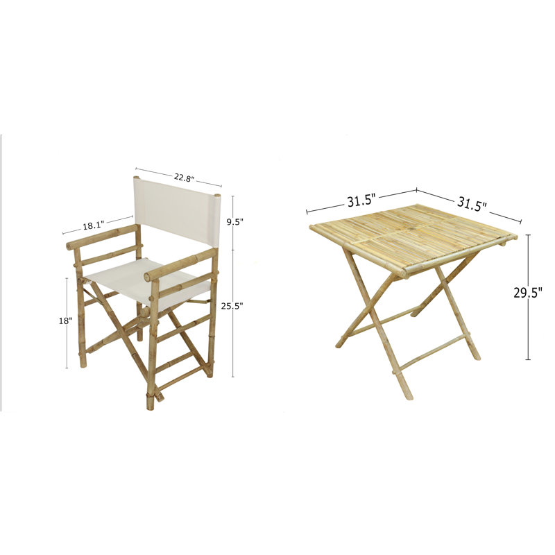 Shawmut 2 - Person Patio Dining Set with Square Table, Indigo