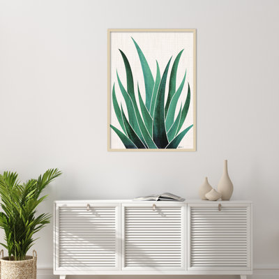 «Desert Agave Cactus» par Kristian Gallagher, impression sur bois encadrée