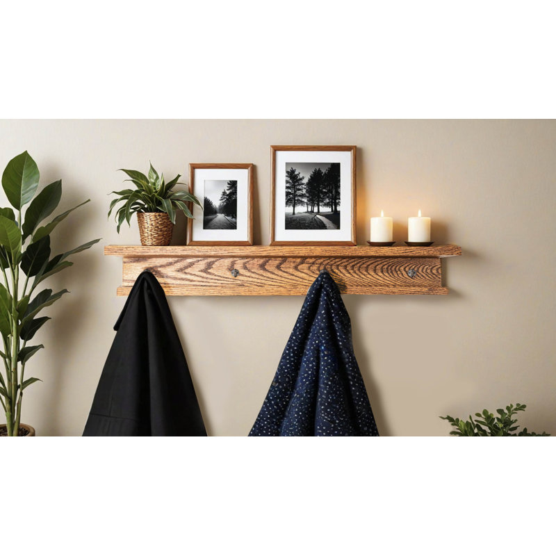 Ensemble de 3 tablettes en chêne avec crochets, H 6,75 po x l 48 po x P 6 po