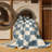 Machine Washable Checkered Beige Area Rug