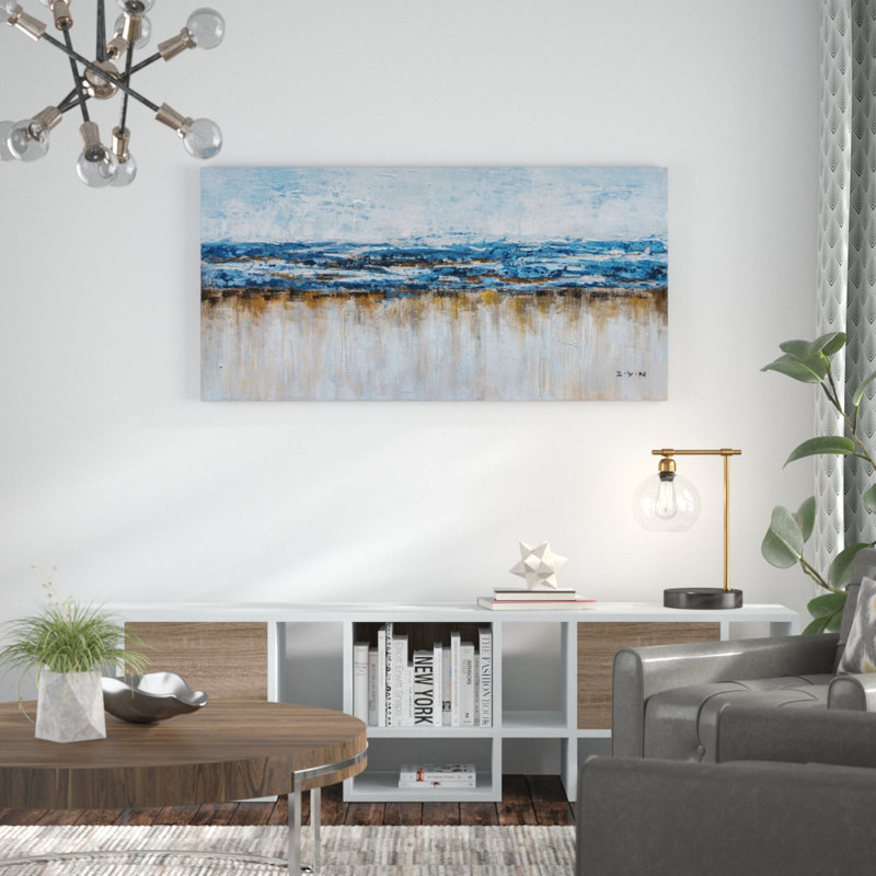 « ocean beach », reproduction de peinture à l’huile sur toile tendue