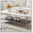 Modern Rectangular Coffee Table With Metal Frame For Living Room, Open Design And Durable Construction