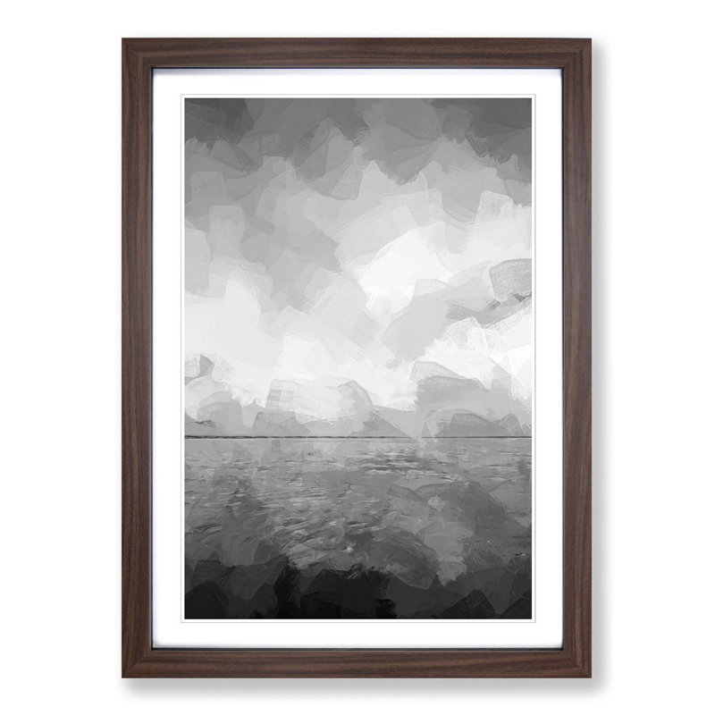 Beach Horizon in Abstract - Picture Frame Photograph Print, Walnut Framed, 87cm H x 62cm W x 2cm D